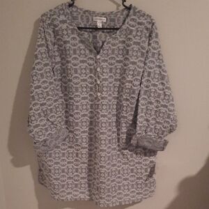 Gray Patterned Blouse